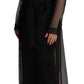 Elegant Sheer Trench Coat in Black