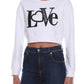 White Cotton Women Sweatshirt