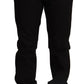 Elegant Skinny Black Cotton Pants