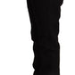 Elegant Skinny Black Cotton Pants