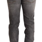 Elegant Gray Slim Fit Denim