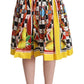 Vibrant Carretto Pleated A-Line Midi Skirt