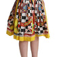Vibrant Carretto Pleated A-Line Midi Skirt