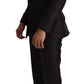 Elegant Black Silk Two-Piece Suit