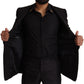 Elegant Black Silk Two-Piece Suit