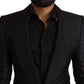 Elegant Black Silk Two-Piece Suit