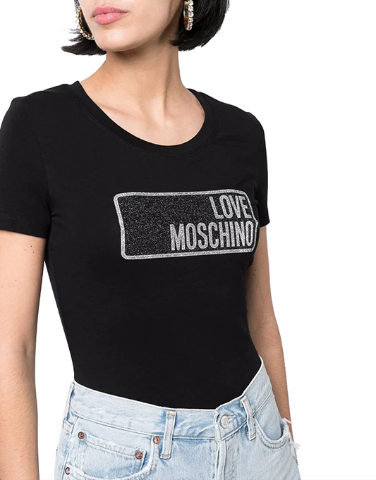 Black Cotton Women T-Shirt