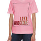 Pink Cotton Women T-Shirt