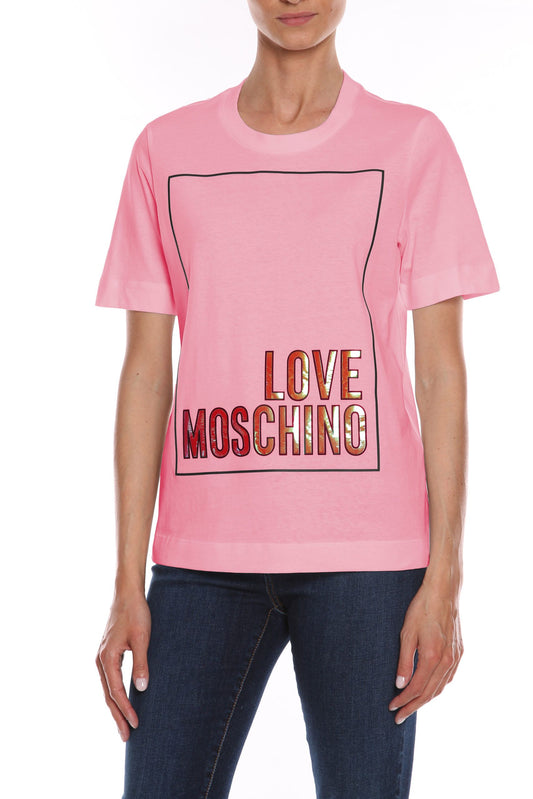 Pink Cotton Women T-Shirt