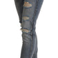 Elegant Slim Fit Distressed Denim Jeans