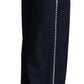 Elegant Wide Leg Crystal Embellished Jeans