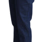 Elegant Tapered Denim with Faux Pearl Adornment