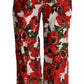 Elegant Anemone Print Wide Leg Pants
