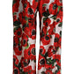 Elegant Anemone Print Wide Leg Pants