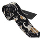Black Gold Music Print Silk Neck Tie