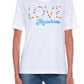 White Cotton Women T-Shirt