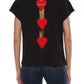 Black Cotton Women T-Shirt