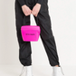 Pink Polyvinyl Women Handbag
