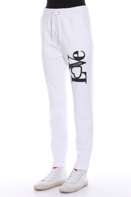 White Cotton Women Sweatpant