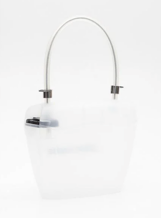 White Polyvinyl Women Handbag