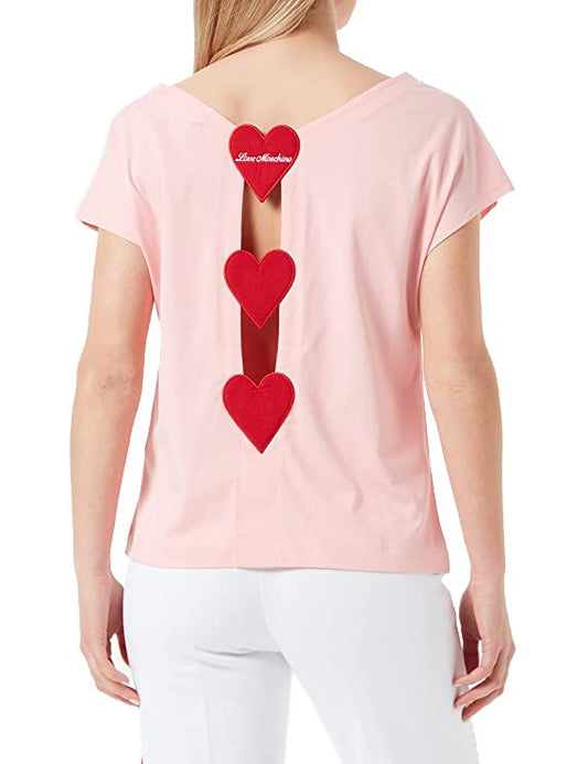 Pink Cotton Women T-Shirt