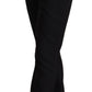 Elegant High Waisted Black Tapered Trousers