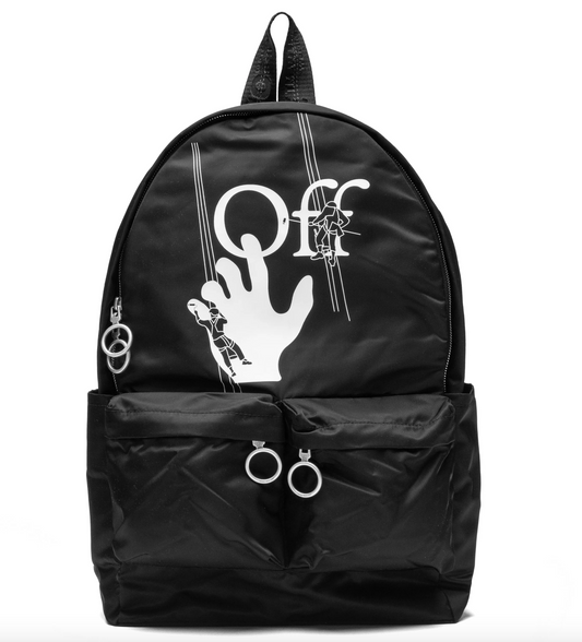 Black Polyester Men Backpack
