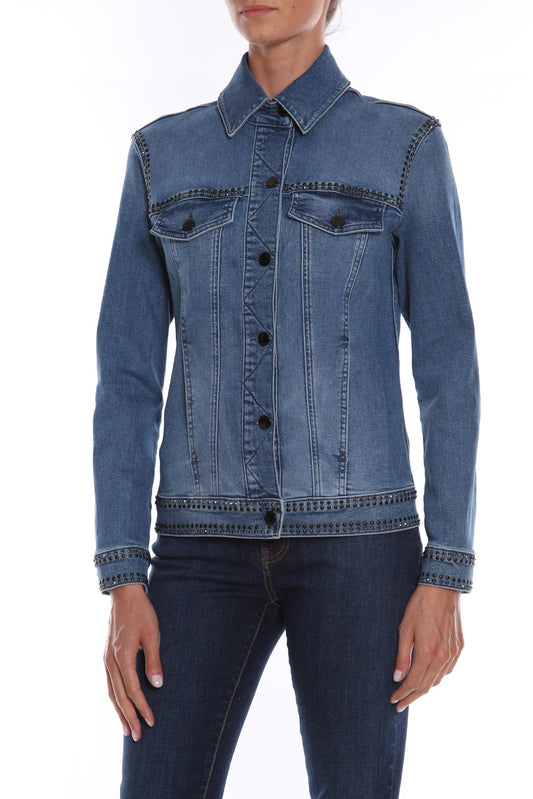 Blue Cotton Women Jacket