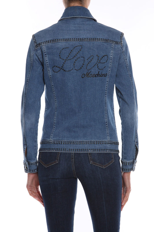 Blue Cotton Women Jacket