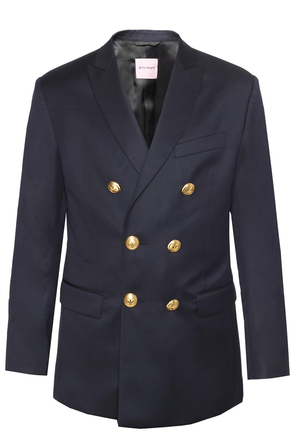 Elegant Double Breasted Blue Blazer