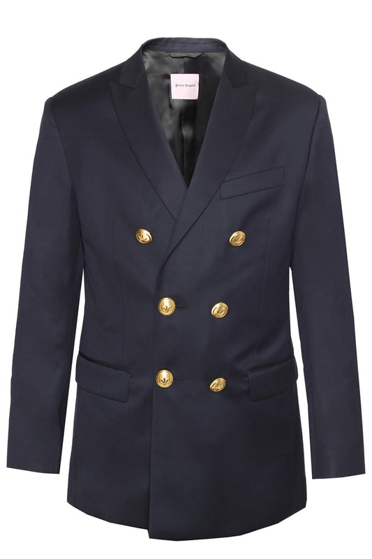 Elegant Double Breasted Blue Blazer