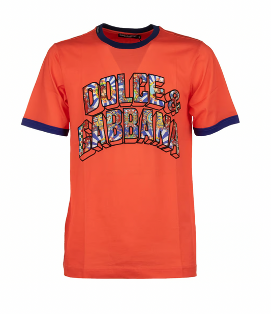 Orange Cotton Men T-Shirt