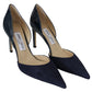 Elegant Navy Suede Pointed Toe Pumps
