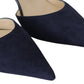 Elegant Navy Suede Pointed Toe Pumps
