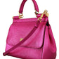 Elegant Sicily Pink Leather Shoulder Bag