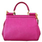 Elegant Sicily Pink Leather Shoulder Bag