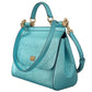 Elegant Medium Sicily Blue Leather Bag