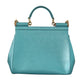 Elegant Medium Sicily Blue Leather Bag