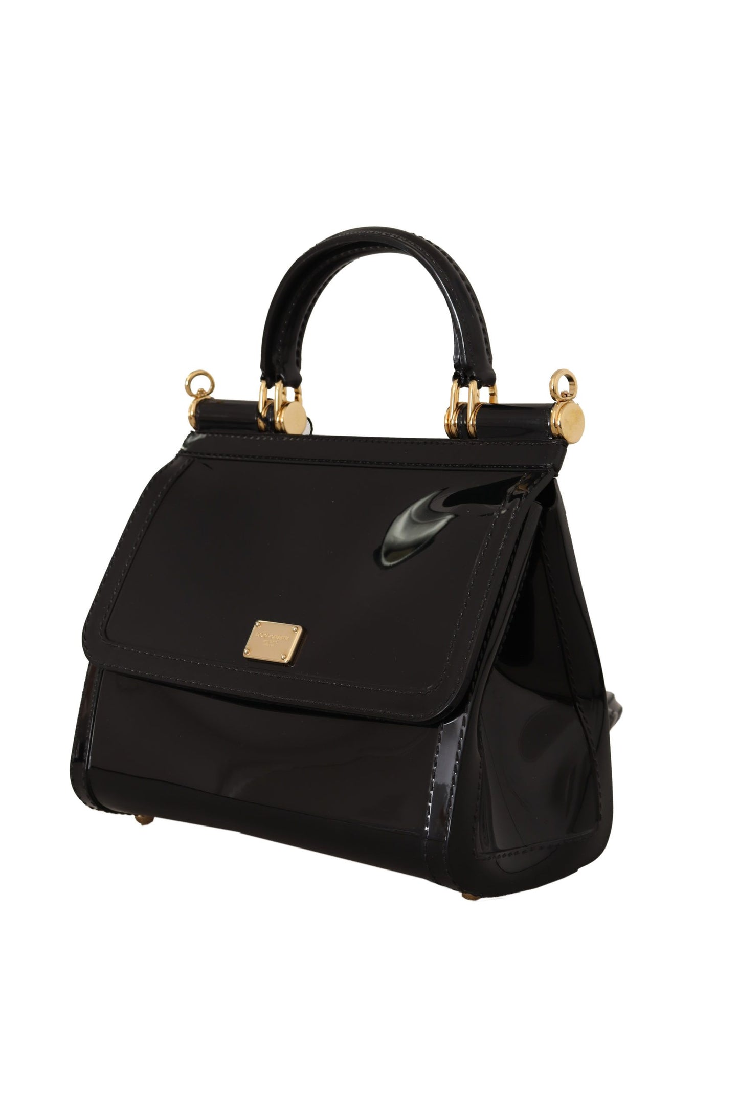 Elegant Black Sicily PVC Shoulder Bag