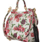 Floral Elegance Leather Shoulder Bag