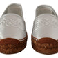 Silver Leather Flat Espadrilles