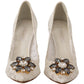 Elegant Taormina Lace Heels with Crystal Embellishments