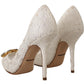 Elegant Taormina Lace Heels with Crystal Embellishments