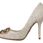 Elegant Taormina Lace Heels with Crystal Embellishments