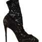 Elegant Black Stretch Sock Boots