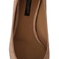 Chic Beige Leather Kitten Heels Pumps