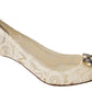 Elegant White Lace Heels with Crystal Embellishment