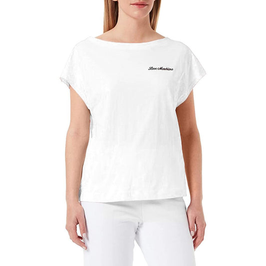 White Cotton Women T-Shirt