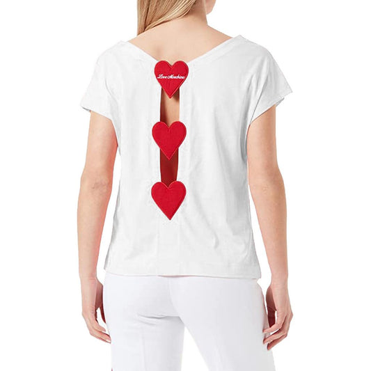 White Cotton Women T-Shirt