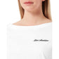 White Cotton Women T-Shirt